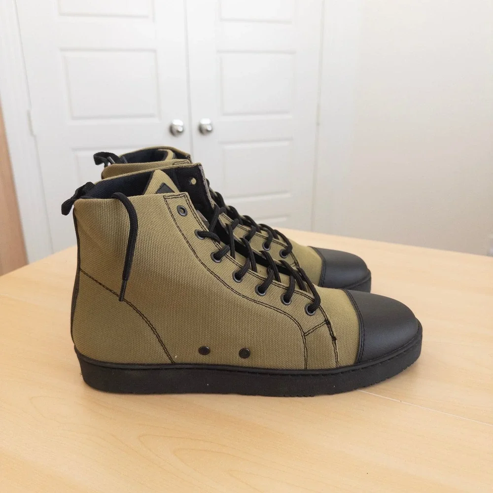 Woobies Snake Eater MOD-2 High Top Tactical Sneakers 8.5 OD Green Canvas Boots